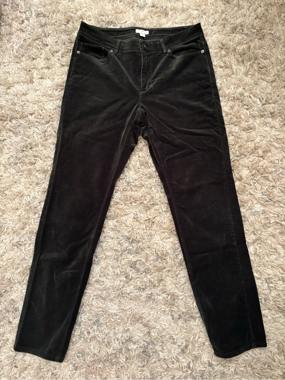 J. Jill Velvet Slim Pants in Green | Size 4
